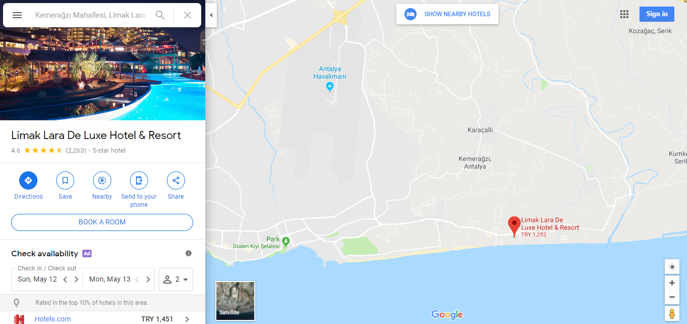 Limak Lara - Google Maps