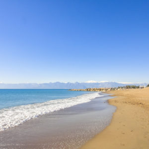 Beach in Lara near Antalya in Turkey.